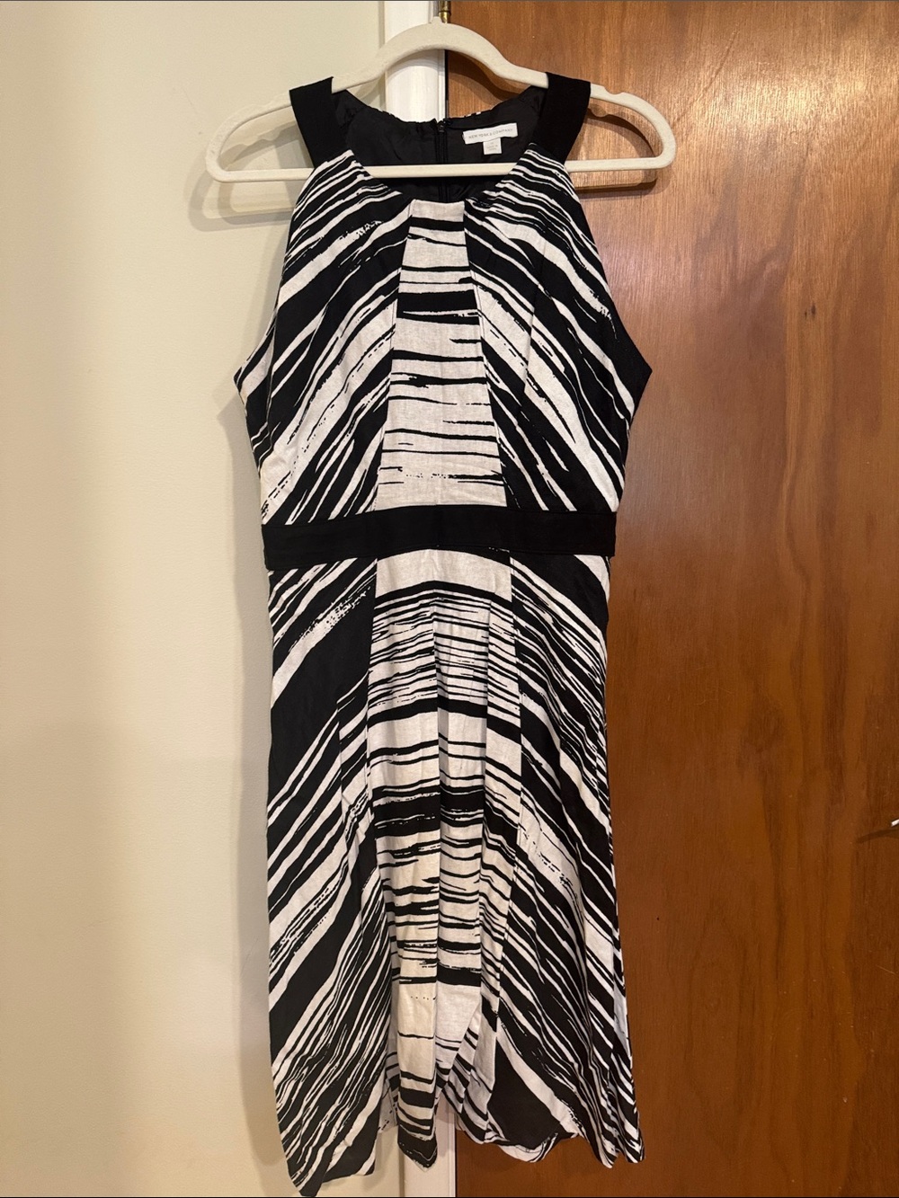 New York & Company Black and White Striped Dress